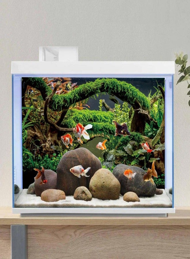 AWERT 48x24 inches Aquarium Background Branches Terrarium Background Aquatic Plant River Bed & Lake Fish Tank Background Vinyl Background - Image 4